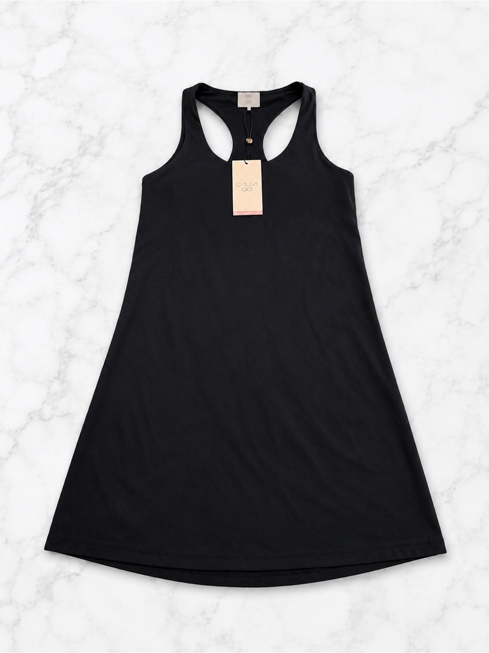 CALIA Black Dress Romper XXS NWT Built-In Bra Racerback Athletic Dress $80